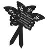 BESPORTBLE Butterfly Grave Stake Memorial Plaques, 2-Piece Set, Black Acrylic view 1