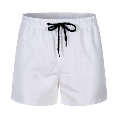 2025 Men's Mesh Beach Shorts, Quick-Drying, with Inner Shorts, White, Size L