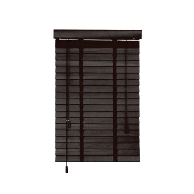 Wooden Venetian Blind, Privacy and Sun Protection, Easy Installation, Black, 105 x 130 cm / 3.4 x 4.2 ft