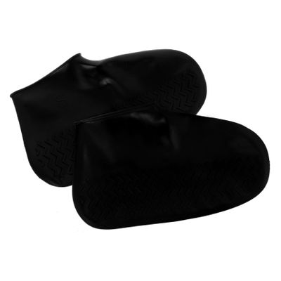 1 Pair Black Non-Slip Silicone Shoe Covers for Sneakers and Boots