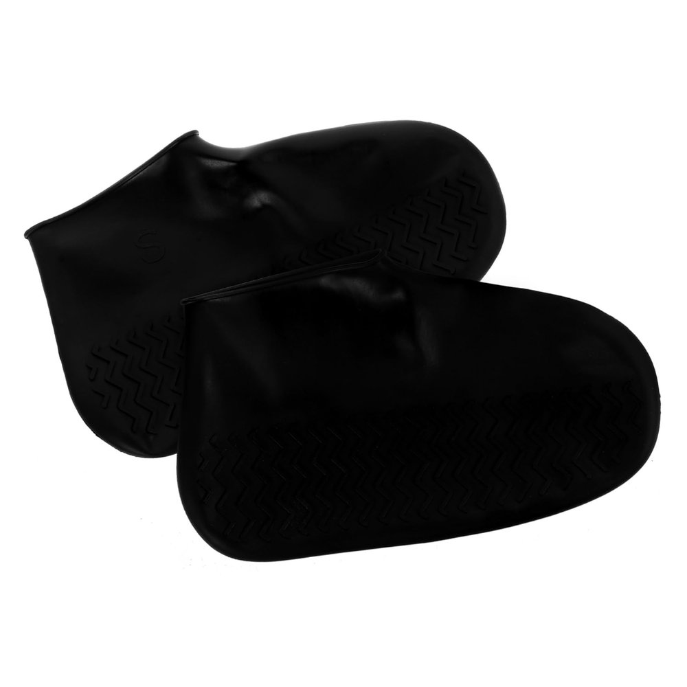 1 Pair Black Non-Slip Silicone Shoe Covers for Sneakers and Boots