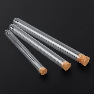 24-Piece Clear Glass Test Tube Set with Cork Stoppers, Round Bottom, 13 x 100 mm