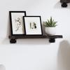 YUOTYRKTEJRSG Dark Brown Solid Oak Floating Wall Shelf 40 x 10 x 2 cm view 1