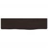 YUOTYRKTEJRSG Dark Brown Solid Oak Floating Wall Shelf 40 x 10 x 2 cm view 4