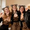 Vxcvzv 4-Piece Leopard Set: Ears Headband, Tie Bib, Tattoos and Face Sticker for Women and Children view 3