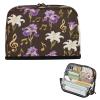 miaozhen Large-Capacity Stand-Up Pencil Case, Black and Purple Floral Music Note Pattern view 1