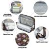 miaozhen Large-Capacity Stand-Up Pencil Case, Black and Purple Floral Music Note Pattern view 4