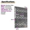 Retractable Window Security Grille with Lock, Gray, 11 cm view 4
