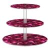 siphylline 3-Tier Round Acrylic Cupcake Stand, Geometric Texture, Wine/Magenta view 1