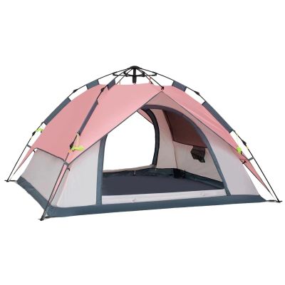 Pop-Up Tent for 4 People, Portable Waterproof Instant Family Tent for Camping, Hiking and Mountaineering