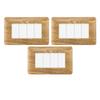 gloca Plastic Cover Plate Set Compatible with Matix (3 Pieces, Dark Wood, 4-Gang) view 1