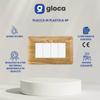gloca Plastic Cover Plate Set Compatible with Matix (3 Pieces, Dark Wood, 4-Gang) view 2