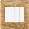 gloca Plastic Cover Plate Set Compatible with Matix (3 Pieces, Dark Wood, 4-Gang) view 4