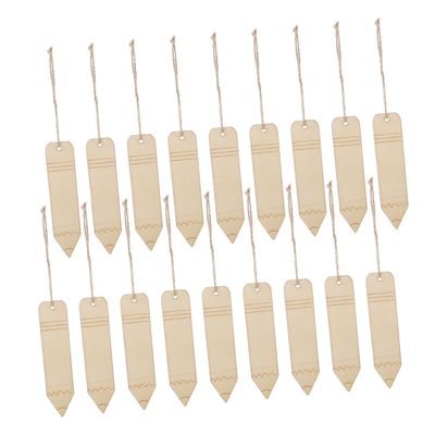 20-Piece Wooden Bookmarks for Crafts, Unfinished Shapes for DIY Bookmarks and Decorations