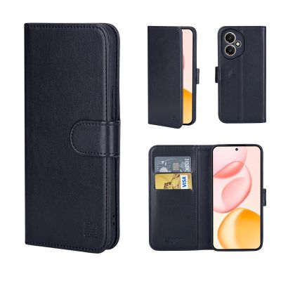 Protective Case for Honor 400, PU Leather, RFID-Blocking Card Slots, Magnetic Closure, Built-In Stand, Black