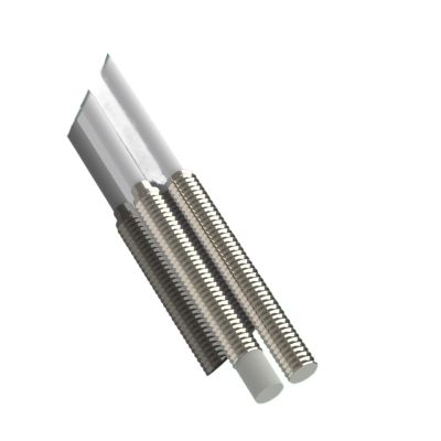 OJJHO Capacitive Proximity Sensor Switch LCMW08-T01P1-40, Adjustable 0.1–1 mm Sensing Distance, PNP, Flush-Mount Flat Head, M8, DC 10–30 V, 3 Wires, Normally Open