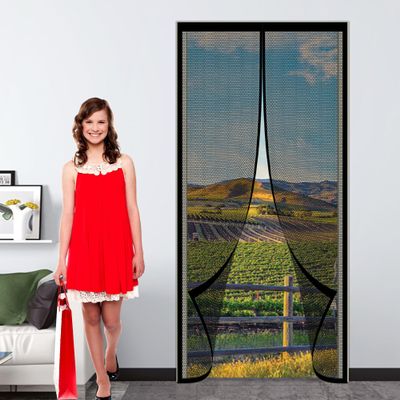 Magnetic Insect Screen for Balcony Door, 210 x 222 cm, Black