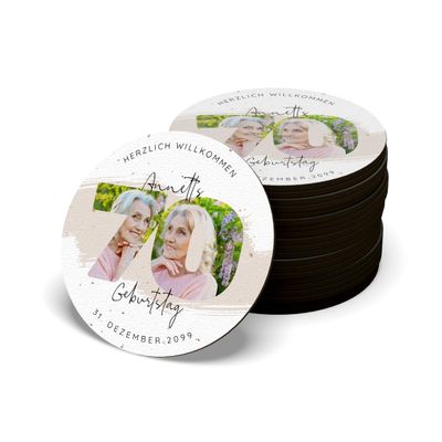 Personalized 70th Birthday Coasters, 6-Piece Set