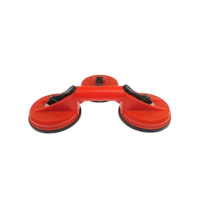 Glass Suction Lifter, Single Double-Head Suction Cup, Red Plastic Dent Puller for Glass, Tile Floors, Door Panels and Trim