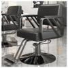 Black Height-Adjustable Barber Chair with Hydraulic Pump view 1