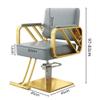 Black Height-Adjustable Barber Chair with Hydraulic Pump view 2