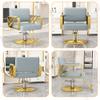 Black Height-Adjustable Barber Chair with Hydraulic Pump view 3