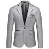 Foweknow Men's Sporty Regular-Fit Suit Jacket, Business Blazer with Pockets, Slim Solid-Color Sports Coat view 1