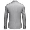 Foweknow Men's Sporty Regular-Fit Suit Jacket, Business Blazer with Pockets, Slim Solid-Color Sports Coat view 3