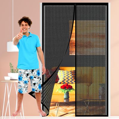 Magnetic Insect Screen for Balcony Door, 80 x 204 cm, Black