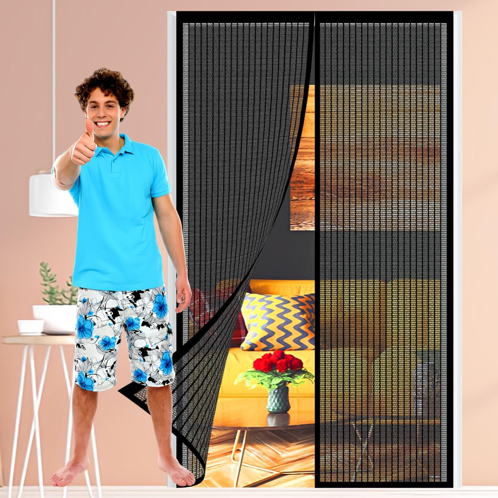 Magnetic Insect Screen Door 91 x 221 cm, Black