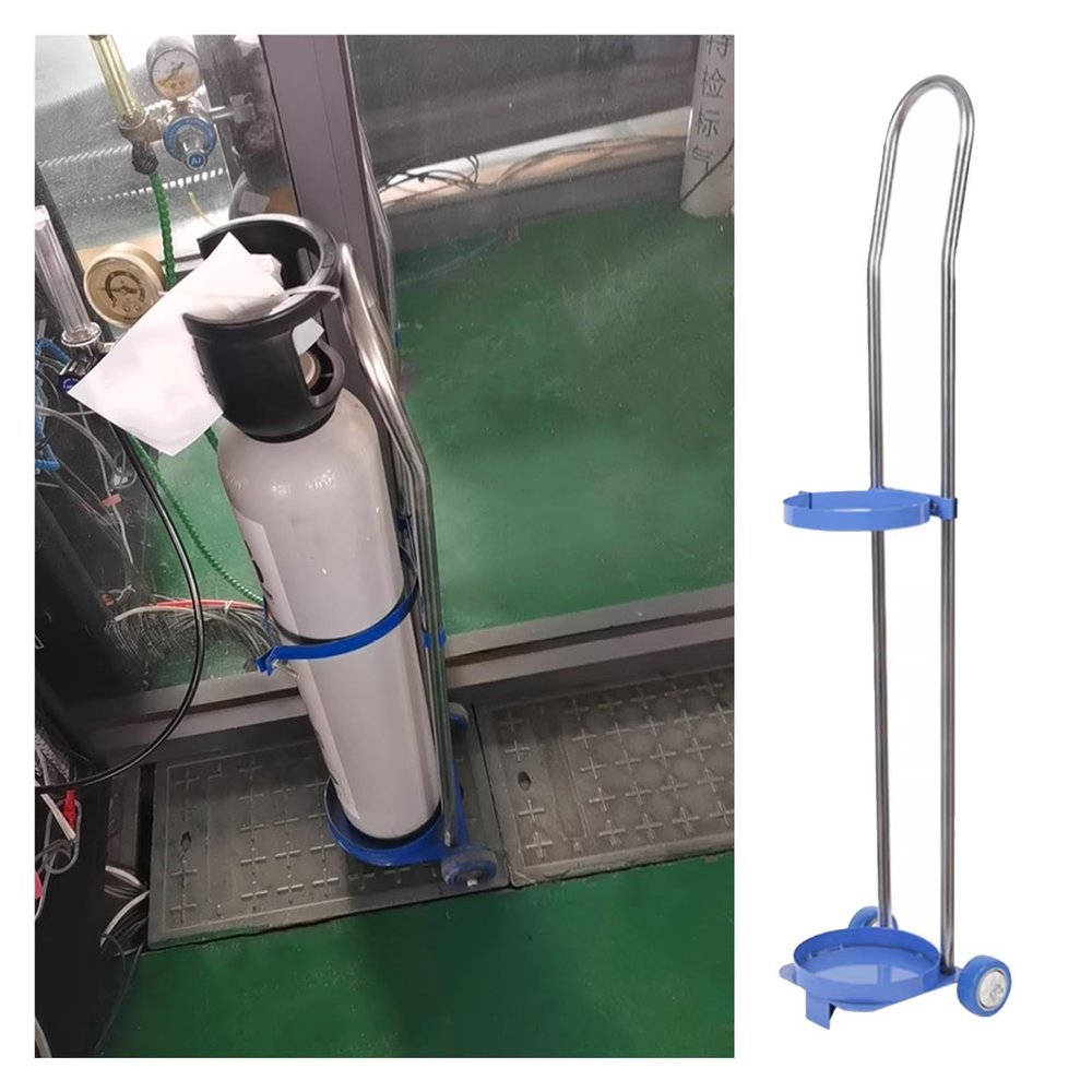 MZZKFC Gas Cylinder Cart with 2 Quiet Wheels, Fixed Steel Ring, 31.5 in