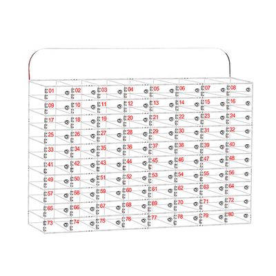 Acrylic Cell Phone Storage Cabinet with Locks and Keys, Wall-Mounted, 80 Compartments