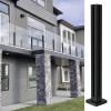 Sturdy Black Glass Railing Post System with Spigot, Square Stainless Steel Balustrade Without Top for Decks, Steps, Balconies, Gardens and Courtyards view 1
