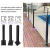Sturdy Black Glass Railing Post System with Spigot, Square Stainless Steel Balustrade Without Top for Decks, Steps, Balconies, Gardens and Courtyards view 4