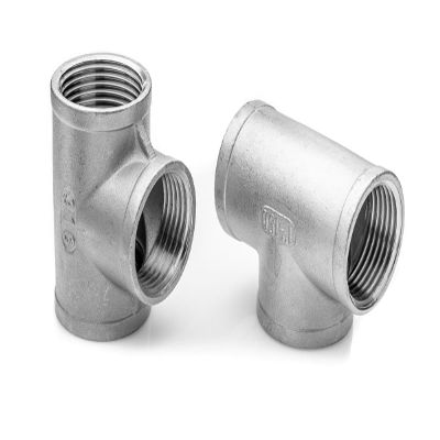 POLBERIS 1/4" AISI 316 Stainless Steel BSP Threaded Tee Fitting, G/Rp Cylindrical Thread