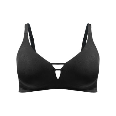 Thin Sports Bra with Adjustable Shoulder Straps and No Rings, High Support, Black, XXL