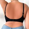 Thin Sports Bra with Adjustable Shoulder Straps and No Rings, High Support, Black, XXL view 2
