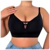 Thin Sports Bra with Adjustable Shoulder Straps and No Rings, High Support, Black, XXL view 3