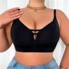 Thin Sports Bra with Adjustable Shoulder Straps and No Rings, High Support, Black, XXL view 4