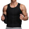GOUJIAN Men's Sauna Sweat Vest with Zipper, Body Shaper, XL view 2