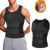 GOUJIAN Men's Sauna Sweat Vest with Zipper, Body Shaper, XL view 3