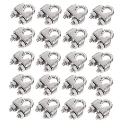 HEALEEP 24-Piece Stainless Steel Wire Rope Cable Clamps with U-Bolt Fasteners, Durable and Rust-Resistant