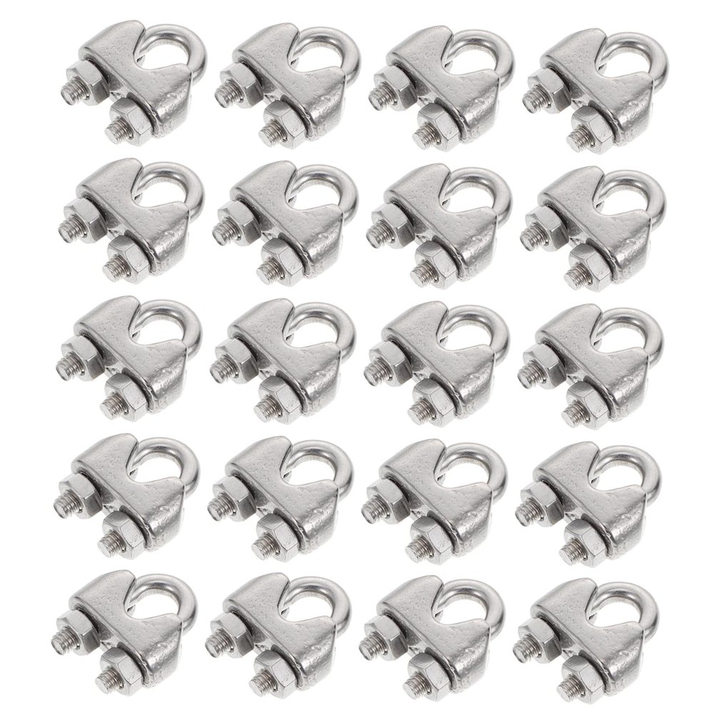 HEALEEP 24-Piece Stainless Steel Wire Rope Cable Clamps with U-Bolt Fasteners, Durable and Rust-Resistant