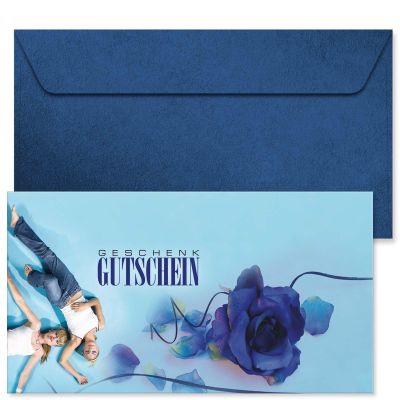 GESCHENKGUTSCHEINcom 50 Blank Gift Voucher Cards with Envelopes for Fashion Businesses and Tailors