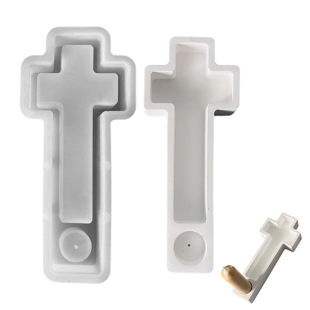 Cross Silicone Mold for Candle Holder, 3D Casting Mold