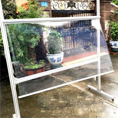 Tear-Resistant PVC Outdoor Roller Blind, Windproof & Waterproof, HD Clear Film, Cordless Spring Blind, W180 x H100 cm