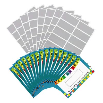 Gadpiparty 100-Sheet DIY Scratch-Off Stickers, Self-Adhesive Rectangular Reward Labels