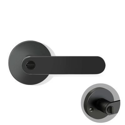 Black Zinc Alloy Door Levers for Interior and Public Areas, Keyless
