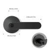 Black Zinc Alloy Door Levers for Interior and Public Areas, Keyless view 3
