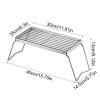 Foldable Stainless Steel Grill Rack, Portable Wire Grid, Silver view 2